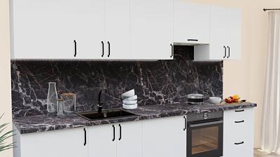 Кухня на заказ Белый глянец